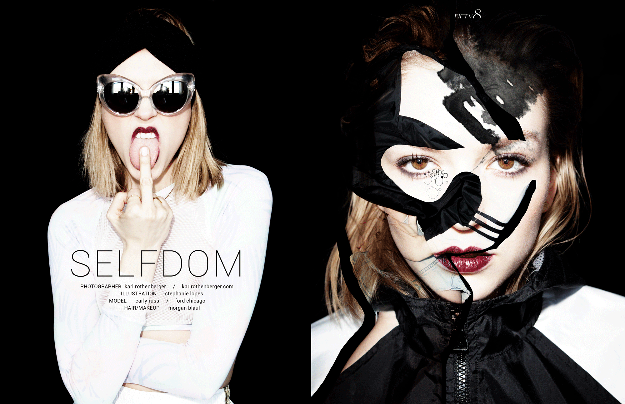 SelfDom fashion editorial, spread 01